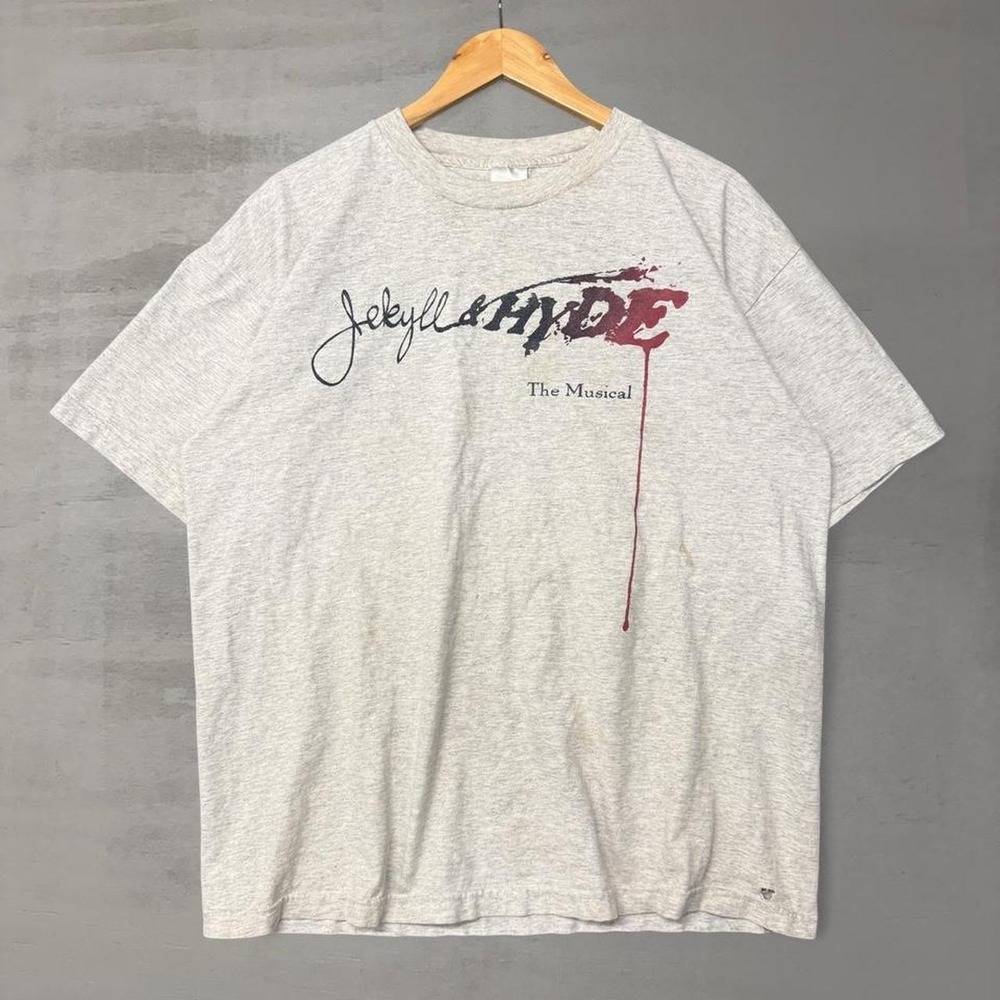 Vintage Jekyll & Hyde The Musical T-Shirt Grey Faded Distressed Broadway XL